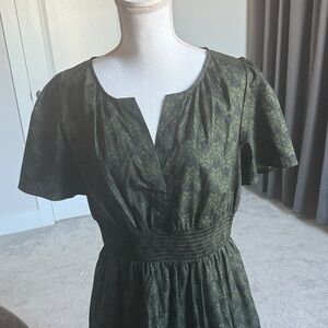 Sugarlips Dark Green Patterned Maxi Dress
